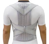Qinshunxi Correcteur de posture arrière, attelle réglable, correction de la colonne vertébrale adulte plaque de support fixe à courroie de correction anti-kyphose unisexe, m (s) (un 2xl)