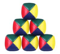 Qinsky Balles de Jonglage,6 PCS Balles Jonglerie Balle de Jonglage de Cirque en Cuir PU Sacs de Haricots de Jonglerie pour Enfants et Débutants 5 * 5CM