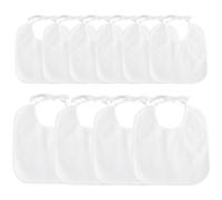 Qinsky Bavoir Bebe de Peinture 10 Pcs Bavoirs Blancs Imperméables en Coton