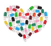 Qinsky Capsule Lettres Message dans Bouteille DIY,199 Pcs Lettres Capsule Message Capsule Message Smile Face Gélules Message Petites Lettre Capsule Message Couleur Pilule pour Cadeau Festivals