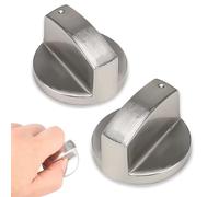 Qinsky Commutateur de Gaz, 2 Pack Boutons Plaque de Cuisson En Métal, Rotatif Universal pour Interrupteur De Commande Cuisinière, Cuisine Four Poêle