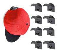 Qinsky Crochets Auto-Adhésifs pour Chapeau,8Pcs Crochets de Chapeaux Adhésifs Crochets Muraux pour Chapeaux pour Rangement Chapeaux Baseball Clés Serviette Echarpe