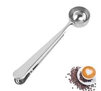 Qinsky Cuillère à Café Mesure 2 en 1 avec Pinces Scellées, 15mL, Argent, Acier Inoxydable 304, 1 U