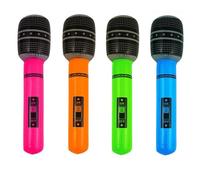 Qinsky Microphones Gonflables,4pcs Accessoires Gonflable Parti Microphone Microphone Gonflable pour Soirées Festives et Événements Thématiques