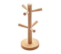Qinsky Porte Tasse,Porte-tasse en Bois Arbre à Tasses Rack Support Porte-gobelets Support de Tasse suspendu 6 Crochets Mug Rack Arbre pour Cuisine Table de Organisateur Tasse de Café