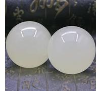 QINTINYIN Lot de 2 petites boules de cristal naturelles en pierre précieuse naturelle pour fitness, handball, exercices de massage, main et poignet (couleur : jade afghani glacé)