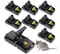 Qintora Lot de 8 Piège à Souris Professionnel,Piège à Rats Réutilisable,Pièges à Pression,Piège à Souris avec Appât,Pièges à Souris Efficaces Vainqueur du Test pour l'intérieur et Le Jardin