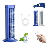Qinux Breezamax, Beat The Scorching Heat & Humidity Instantly, Bladeless Silent Portable Ventilateur, Trois Vitesses De Vent Avec Télécommande, Convient Pour La Maison Et Le Bureau (1PC-Bleu)