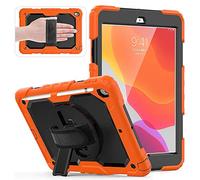 QINYUP 2020 Nouveau étui pour Tablette pour iPad 9.7 Cas avec 360 Rotation Main Sangle Kid Preuve étui en Silicone pour iPad Pro 9.7 Couverture-Repas de Saumon