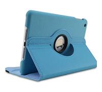QINYUP Étui avec Housse de Fonction de réveil du Sommeil pour étui iPad Air 2 Modèle A1566 A1567 Housse de Tablette 360 degrés Rotatif en Cuir PU Shell-Bleu