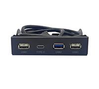 QINZITAO 3,5" USB3.2 GEN1 Type C USB 3.2 5 Ports Panneau Avant Ordinateur Boîtier Drive Extension Carte Mère 19 Pouces