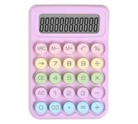 QINZITAO Calculatrice colorée à 12 chiffres avec écran LCD - Grand bouton - Mise en veille automatique - Clavier mécanique - Pour bureau, école