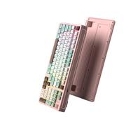 QINZITAO Clavier de jeu compact 97 touches avec rétroéclairage RVB dynamique, sensation mécanique et bouton de volume dédié pour PC et bureau