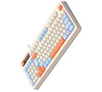 QINZITAO Clavier de jeu rétroéclairé ARGB 98 touches, câble USB ergonomique pour ordinateur PC