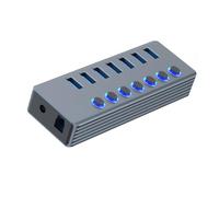 QINZITAO Hubs USB 3.0, répartiteur de données USB 7 ports avec long câble LED marche/arrêt individuel, commutateurs USB d'extension pour ordinateur portable et PC