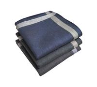 QINZITAO Lot de 3 mouchoirs traditionnels en coton pour homme, réutilisables, doux et absorbants, 43 x 43 cm
