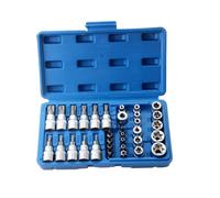 QINZITAO Lot de 34 douilles et embouts de 3/8" avec étui de transport - Inviolables - Pour voiture, camion, maison