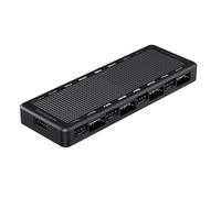 QINZITAO LP8P Adaptateur répartiteur de ventilateur 8 ports ARGB 2 en 1 pour cartes mères Contrôleur de lumière Contrôle de vitesse du ventilateur avec câble