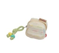 QINZITAO Petites trousses de maquillage en forme de coquillage en fil de coton brodé avec fermeture éclair pour femme