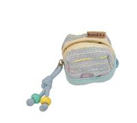 QINZITAO Petites trousses de maquillage en forme de coquillage en fil de coton brodé avec fermeture éclair pour femme