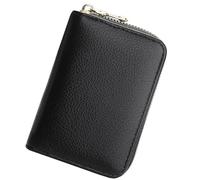 QINZITAO Portefeuille pour cartes de crédit avec blocage RFIDS, organiseur de cartes, portefeuille accordéon, taille compacte, en cuir PU, fermeture éclair, porte-cartes