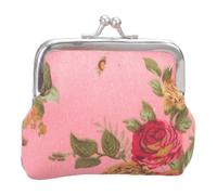 QINZITAO Portefeuille vintage à motif floral avec fermoir à baiser, cadeau pour femme