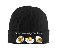 QIOEURYU Bonnet tricoté rétro Thanksgiving Vous Savez Pourquoi Je suis là Œufs Mimosa Hommes Bonnets Femmes Enveloppe d’Hiver Tuques Casquettes Cadeaux de Festival