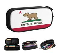 QIOEURYU Étuis à crayons Drapeau Capybara Étui à crayons Porte-crayons pour étudiant Sacs à crayons de grande capacité Étudiants École papeterie Cadeaux de vacances