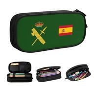 QIOEURYU Étuis à crayons drapeau de l’Espagne Plus emblème Garde civile Amusant Sacs à stylos espagnols pour grand stockage Étudiants École Cosmétiques Étuis à crayons Cadeaux de vacances