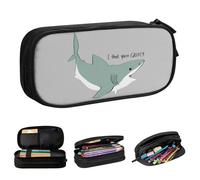 QIOEURYU Étuis à crayons Je pense que tu es GRAND requin Étui à crayons Classique Sac à stylos Fille Garçon Grande capacité Étudiants École Cadeaux de vacances