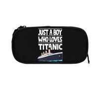 QIOEURYU Étuis à crayons juste un garçon qui aime le titanic navire cadeau pour les étudiants boîte à stylos sac à crayons grande capacité étui à crayons porte-stylo polyester durable
