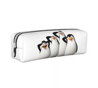 QIOEURYU Étuis à crayons Pose Pingouins de Madagascar Grande Capacité Sacs à stylos Boîte à stylos pour garçons Filles École Pochette à crayons Sac à cosmétiques Cadeaux de vacances