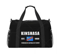 QIOEURYU Forfaits de voyage République démocratique du Congo EST.1960 Kinshasa Sac de voyage élégant à main Sac de voyage durable pour un usage quotidien Cadeaux légers et spacieux