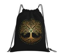QIOEURYU Forfaits de voyage Sac à dos Yggdrasil Tree Of Life Celtic Symbol Pack décontracté à cordon Ensemble de poches Sacs à dos Livres pour étudiants en voyage Cadeaux