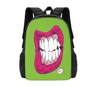 QIOEURYU Loisirs Sacs à dos Grrrr Cartable Grande capacité Ordinateur portable Colère Chris Closeup Comics Fille Grrr Gencosités Lèvres Bouche Rose Pop Punk Sneer T Cadeaux de vacances en plein air