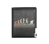 QIOEURYU Portefeuille homme Évolution du bowling : Du singe au pro Business Homme décontracté élégant Simple pratique Stylé Imprimé graphique Crea