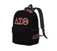 QIOEURYU Sac à dos Delta Theta Sorority Cadeaux Etudiant Garçons Filles BookBag Enfants École Ordinateur Sac à bandoulière pour hommes Femmes Cadeaux de vacances