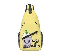 QIOEURYU Sac à dos et thé à bulles Kawaii Suck My (Tapioca) Boules Sac de poitrine Hommes Sling Bandoulière Sac de poitrine Randonnée Sac à bandoulière Loisirs Cadeaux de vacances en plein air