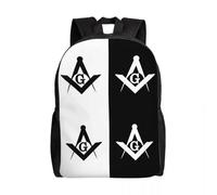 QIOEURYU Sac à dos Franc-maçon Symbole pour les filles Garçons Maçonnique Maçonnerie Franc-maçonnerie Collège École Sacs de voyage Femmes Hommes Bookbag Loisirs Cadeaux de vacances en plein air
