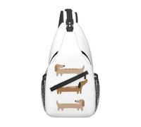 QIOEURYU Sac à dos Home Decor - Teckel Sac de poitrine Hommes Sling Bandoulière Sac de poitrine Voyage Randonnée Sac à bandoulière Loisirs Cadeaux de vacances en plein air