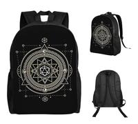 QIOEURYU Sac à dos Loisirs Extérieur Polyédrique D20 Dés Symbole Sacré De L’Occulti Étudiant Sac D’école Randonnée Voyage Sac À Bandoulière Sacs À Épaule Cadeaux De Vacances