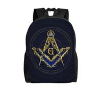 QIOEURYU Sac à dos personnalisé Franc-maçon Symbole Voyage Hommes Femmes École Ordinateur portable Sac à dos Maçonnique Collège Étudiant Sacs à dos Loisirs Cadeaux de vacances en plein air