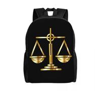 QIOEURYU Sac à dos Personnalisé Or Échelles De Justice Loi Pour Résistant À L’eau Collège École Avocat Juridique Partie Sac Imprimer Sac De Livre Loisirs Cadeaux De Vacances En Plein Air