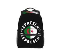 QIOEURYU Sac à dos Représenter l’Algérie drapeau Sac à dos Grande capacité Garçons Filles BookBag École Sac à bandoulière pour hommes Femmes Cadeaux de vacances