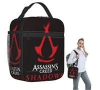 QIOEURYU Sac à lunch de voyage Assassin’s Creed Action Adventure Jeux isolés pour femmes Enfants Boîtes alimentaires portables Boîte à lunch thermique Cadeaux de vacances en plein air