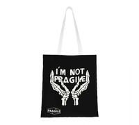 QIOEURYU Sac à Main Je suis fragile, mais je ne suis pas si fragile Sacs fourre-tout Femmes Sac à main Toile Étudiant Sac à bandoulière Réutilisable Épicerie B Loisirs Confort Cadeaux de Vacances