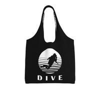 QIOEURYU Sac en Toile à Main Kawaii Dive Shopping Réutilisable Plongée sous-marine Épicerie Sac à bandoulière Shopper Sacs à main Loisirs Confort Cadeaux de Vacances