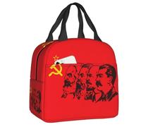 QIOEURYU Sac Isotherme Repas Marx communisme drapeau boîtes à lunch femmes drapeaux russes glacière thermique nourriture enfants étudiant pour Travail Bureau l'écol Pique-nique Voyages