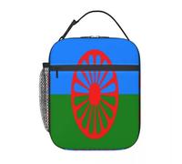 QIOEURYU Sac Isotherme Repas pour femmes hommes Drapeau Du Peuple Rom - Romani Flag One Lunchbag pour Travail Bureau l'écol Pique-nique Voyages