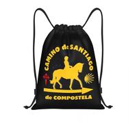 QIOEURYU Sacs à dos Cheval personnalisé Chemin de Saint-Jacques-de-Compostelle Sacs à cordon Hommes Gymnase légère Sports Sacs d’entraînement Loisirs en plein air Cadeaux de vacances